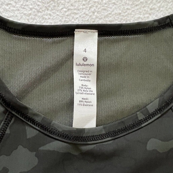 NWT Lululemon Women Incognito Camo Multi Gator Green Print Sculpt Tank Top 4 - Picture 3 of 7